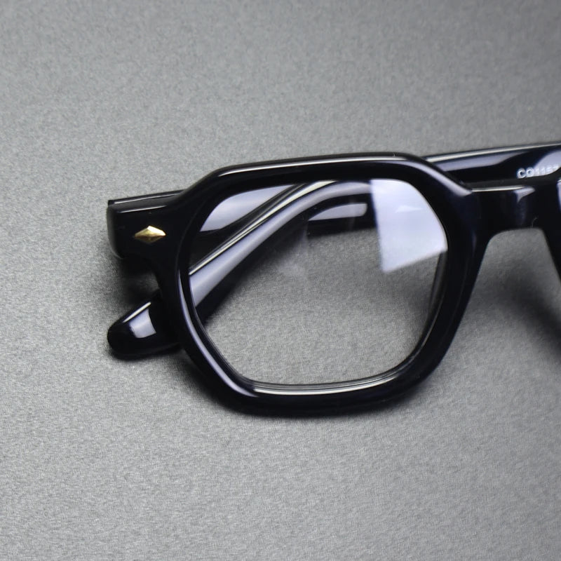 Gatenac Unisex Full Rim Flat Top Polygon Acetate Eyeglasses Gxyj1501 Full Rim Gatenac