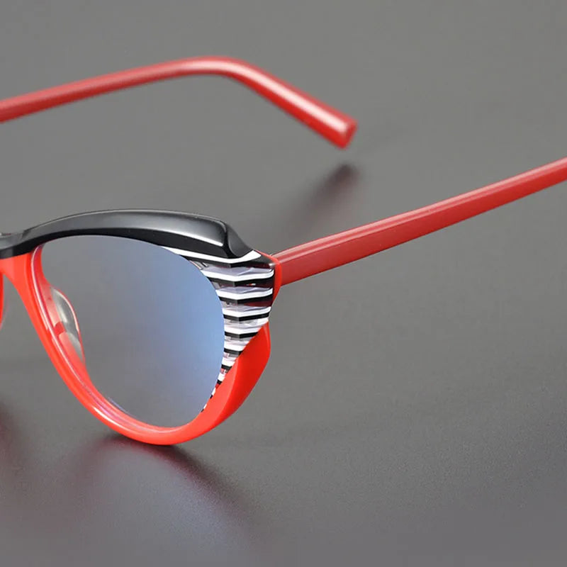 Nobler Unisex Full Rim Wide Edge Cat Eye Acetate Eyeglasses P007 Full Rim Nobler