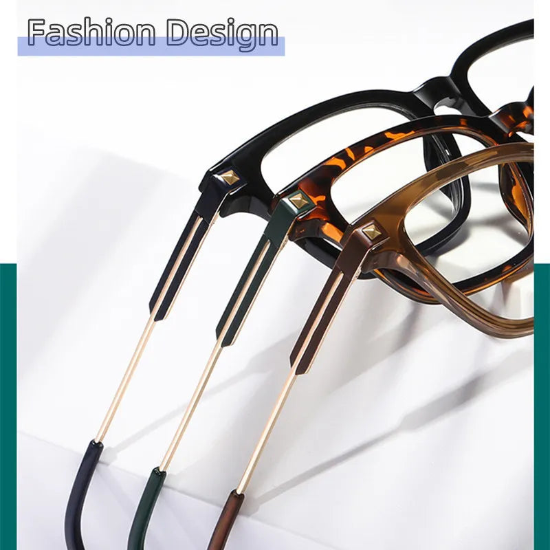Kocolior Unisex Full Rim Square Tr 90 Alloy Hyperopic Reading Glasses 2068 Reading Glasses Kocolior
