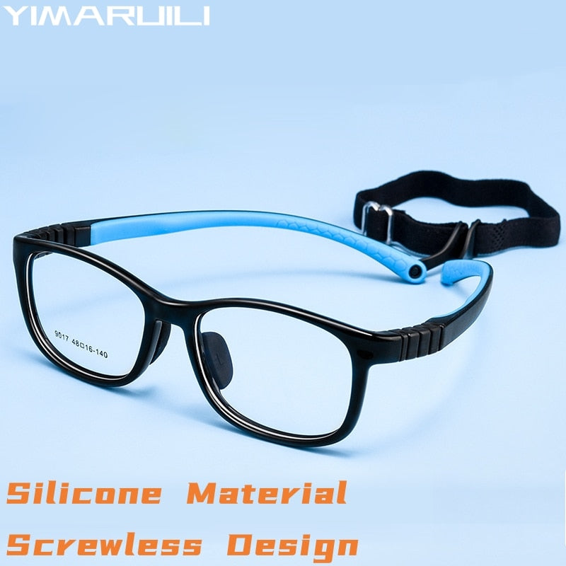 Yimaruili Unisex Children's Full Rim Square Tr 90 Silicone Screwless Eyeglasses 901et Full Rim Yimaruili Eyeglasses