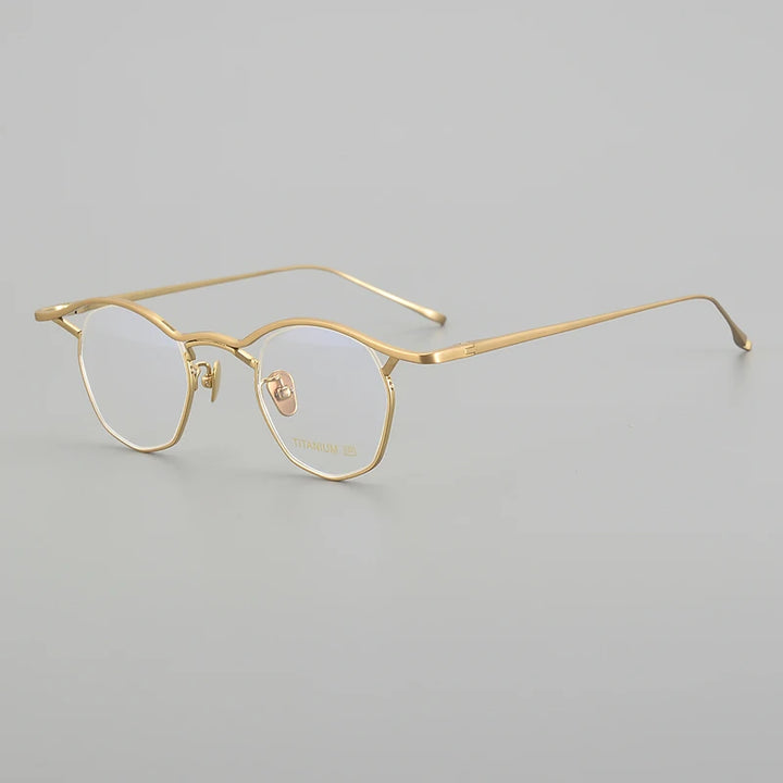 Muzz Unisex Full Rim Small Brow Line Polygon Titanium Eyeglasses Mu004 Full Rim Muzz C4