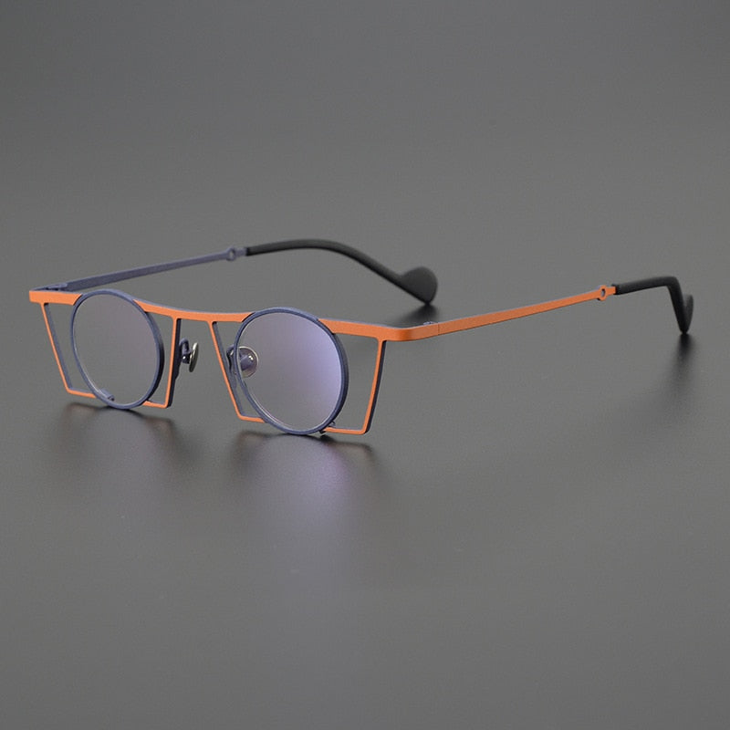 Gatenac Unisex Full Rim Square Round Titanium Eyeglasses Gxyj1035 Full Rim Gatenac