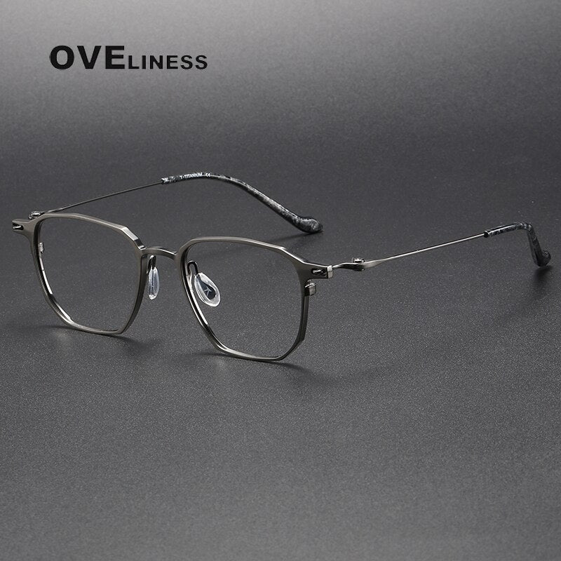 Oveliness Unisex Full Rim Square Titanium Eyeglasses 20-2317 Full Rim Oveliness gun