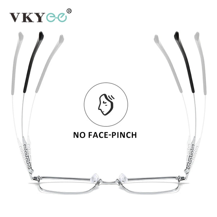 Vicky Unisex Semi Rim Big Square Titanium Acetate Reading Glasses 9027 Reading Glasses Vicky