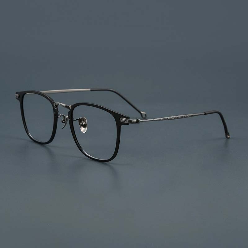 CCspace Unisex Full Rim Square Titanium Alloy Eyeglasses 55919 Full Rim CCspace BlackGunColor China