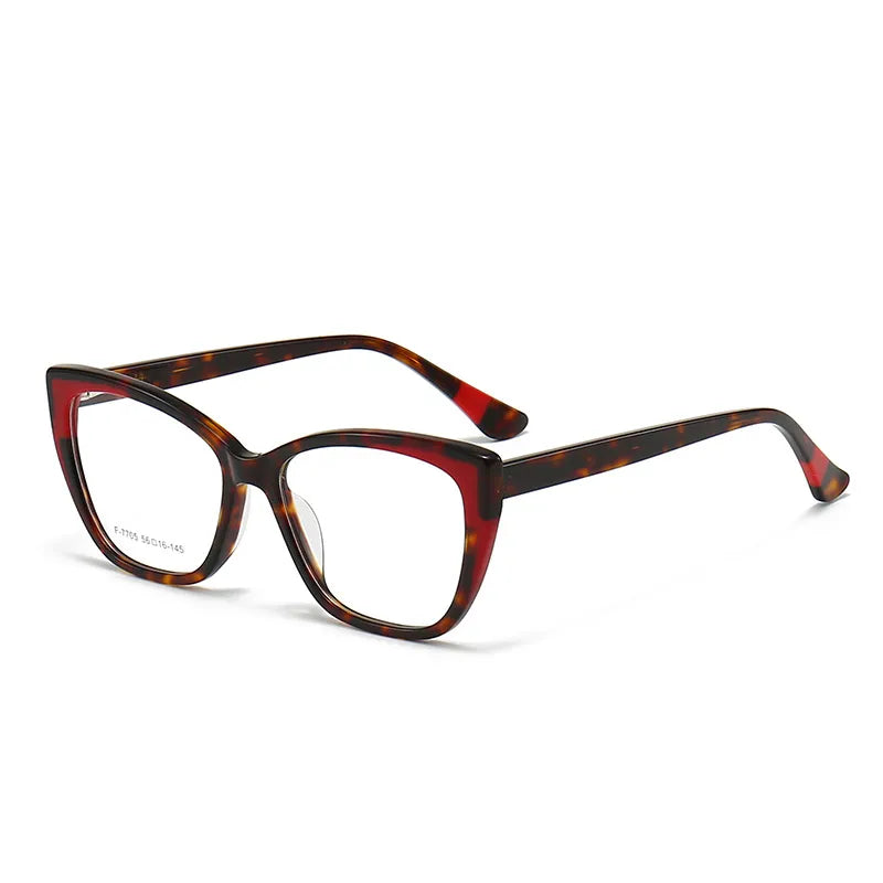CCspace Unisex Full Rim Large Square Acetate Eyeglasses 56940 Full Rim CCspace C6Leopard