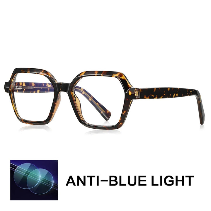 Gatenac Women's Full Rim Polygon Tr 90 Titanium Reading Glasses G2162