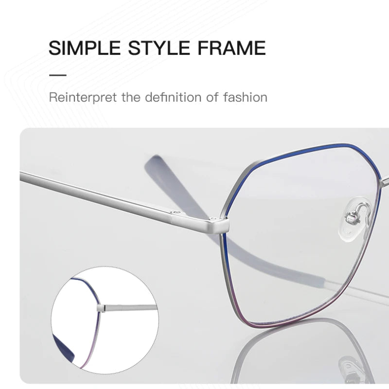 Vicky Women's Full Rim Stainless Steel Polygon Reading Glasses 3090 Reading Glasses Vicky