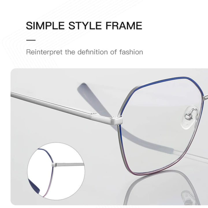 Vicky Women's Full Rim Stainless Steel Polygon Reading Glasses 3090 Reading Glasses Vicky