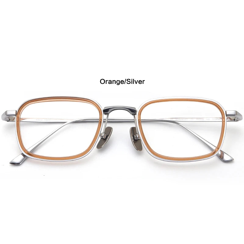 Muzz Unisex Full Rim Square Acetate Titanium Eyeglasses 22140