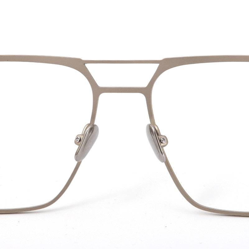 Muzz Unisex Full Rim Big Square Double Bridge  Titanium Eyeglasses 7777 Full Rim Muzz