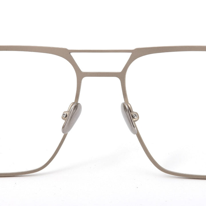 Muzz Unisex Full Rim Big Square Double Bridge  Titanium Eyeglasses 7777 Full Rim Muzz