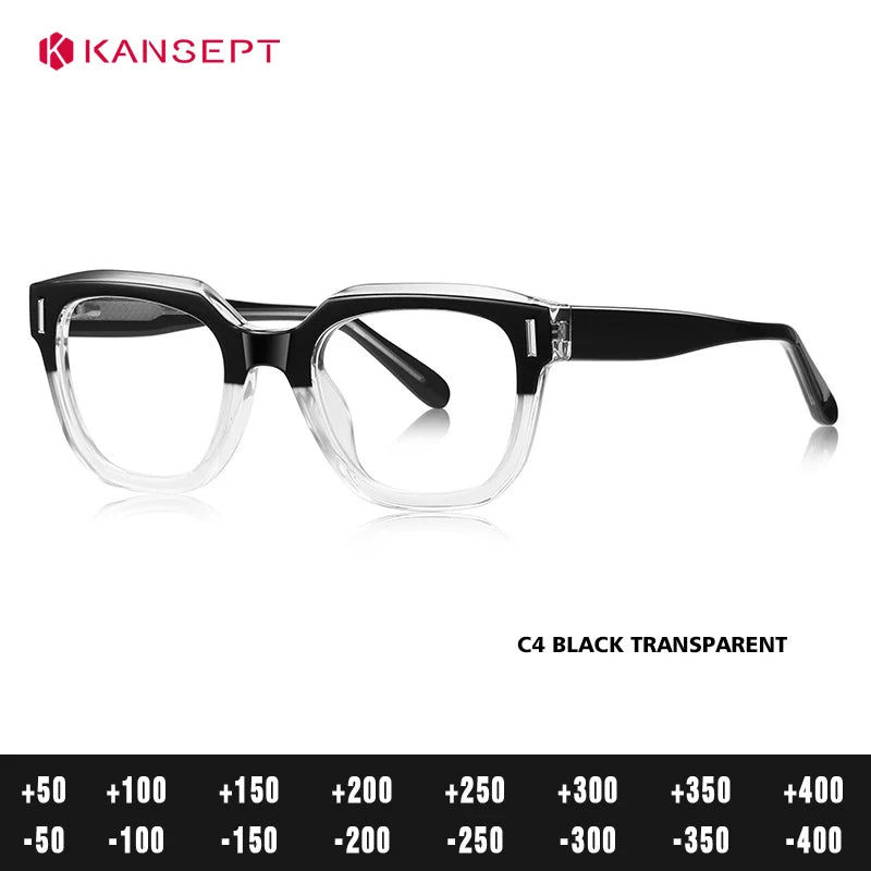 Kansept Unisex Full Rim Square Tr 90 Alloy Reading Glasses 71009