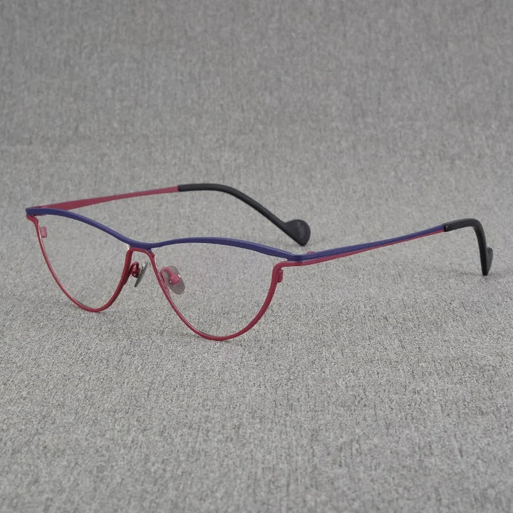 Nobler Unisex Full Rim Large Cat Eye Titanium Eyeglasses 185748 Full Rim Nobler C5