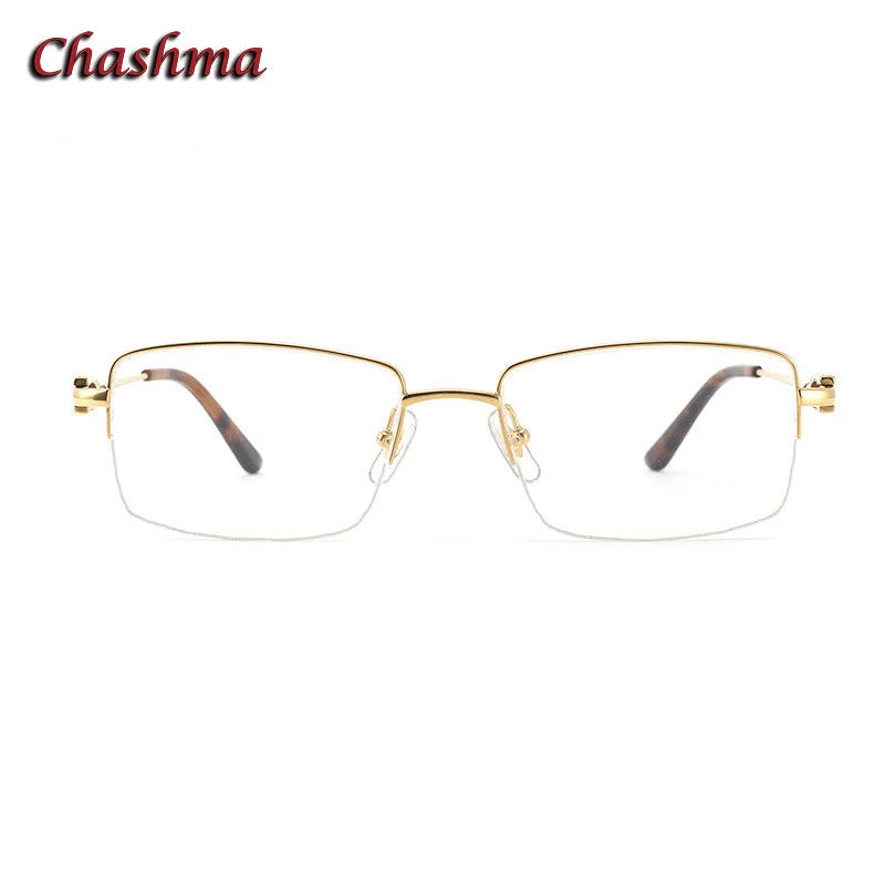 Chashma Ochki Men's Semi Rim Square Titanium Eyeglasses 310319