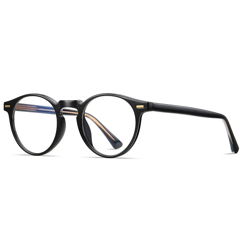 Kocolior Unisex Full Rim Round Tr 90 Acetate Hyperopic Reading Glasses 2083 Reading Glasses Kocolior Black 0