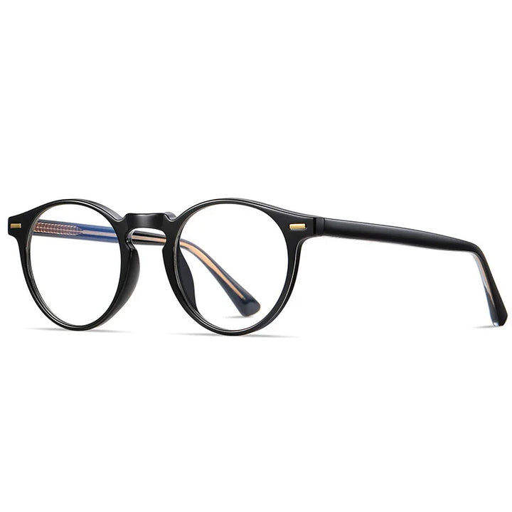Kocolior Unisex Full Rim Round Tr 90 Acetate Hyperopic Reading Glasses 2083 Reading Glasses Kocolior Black 0