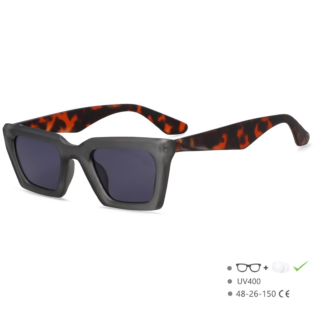 CCspace Unisex Full Rim Square Cat Eye Tr 90 Eyeglasses 55871 Full Rim CCspace GrayBlack China