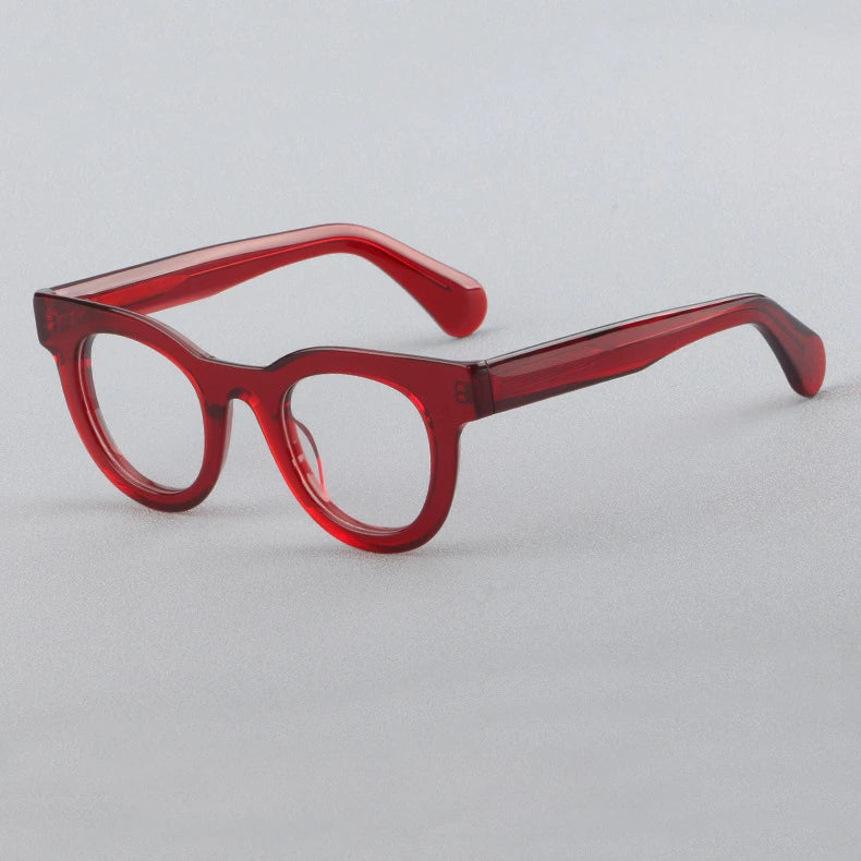 Hewei Unisex Full Rim Oval Thick Acetate Eyeglasses 882259 Full Rim Hewei C2