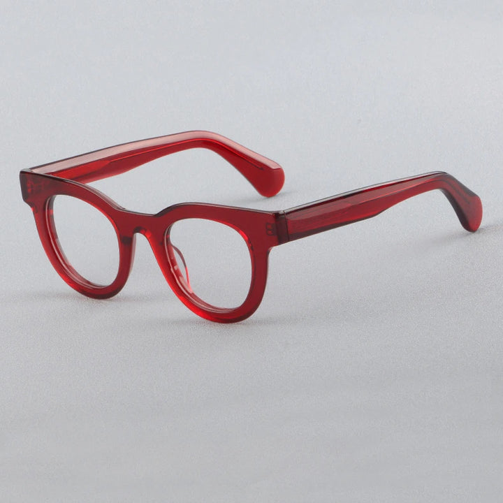 Hewei Unisex Full Rim Oval Thick Acetate Eyeglasses 882259 Full Rim Hewei C2