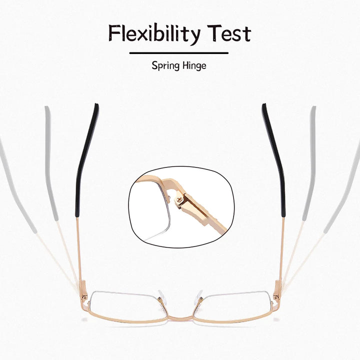 Ralferty Men's Semi Rim Square Alloy Eyeglasses L913 Semi Rim Ralferty