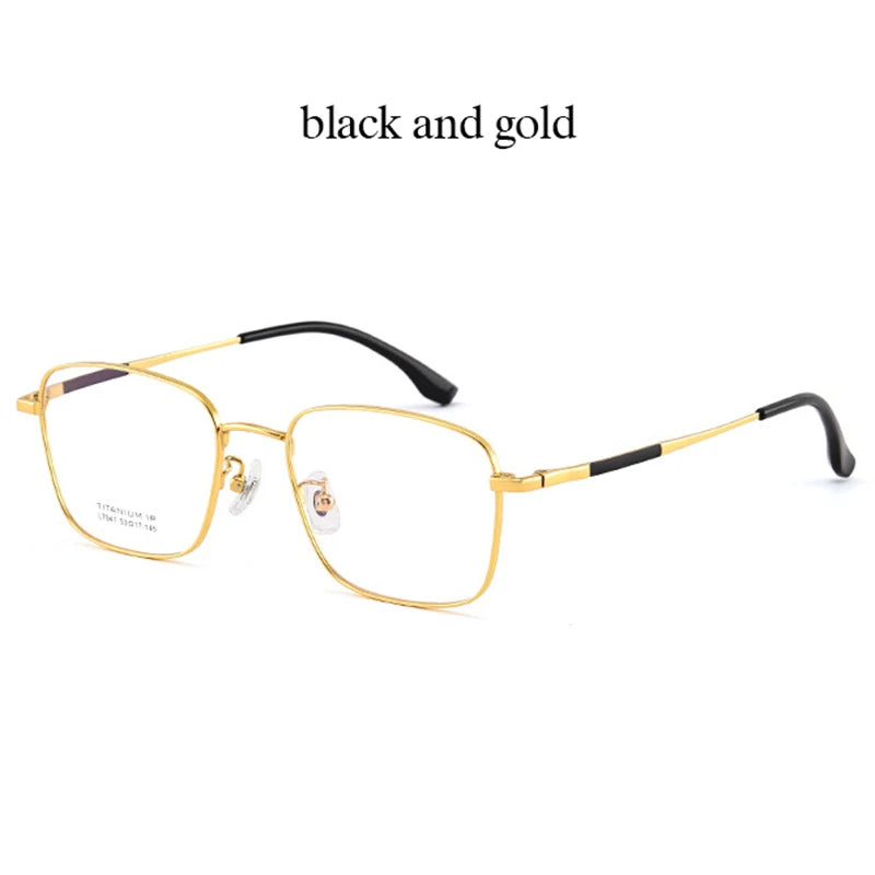 Hotochki Men's Full Rim Polygon Square Titanium Eyeglasses 79479