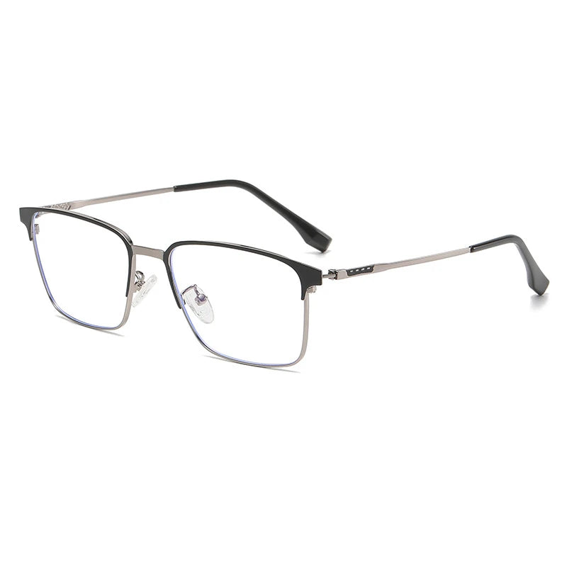 Cubojue Men's Full Rim Square Titanium Reading Glasses 101979 Reading Glasses Cubojue 101949 black grey 0 