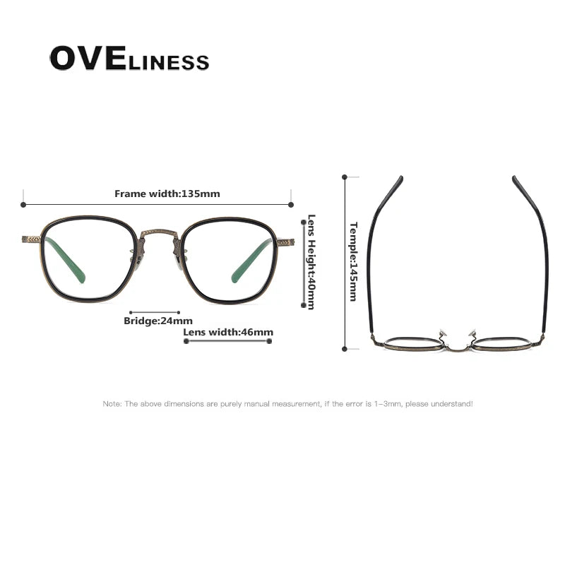 Oveliness Women's Full Rim Square Acetate Titanium Eyeglasses 14043 Full Rim Oveliness