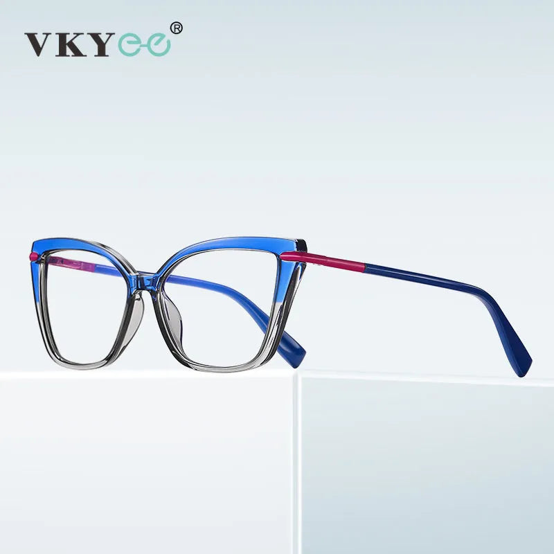 Vicky Women's Full Rim Square Tr 90 Stainless Steel Reading Glasses 2112 Reading Glasses Vicky   