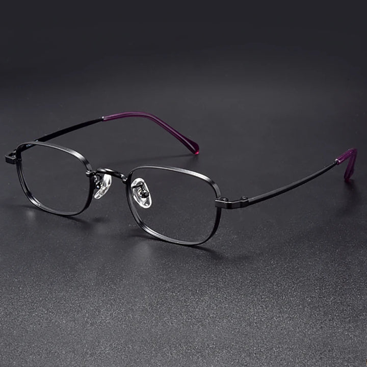 Muzz Unisex Full Rim Square IP Titanium Eyeglasses 836 Full Rim Muzz black