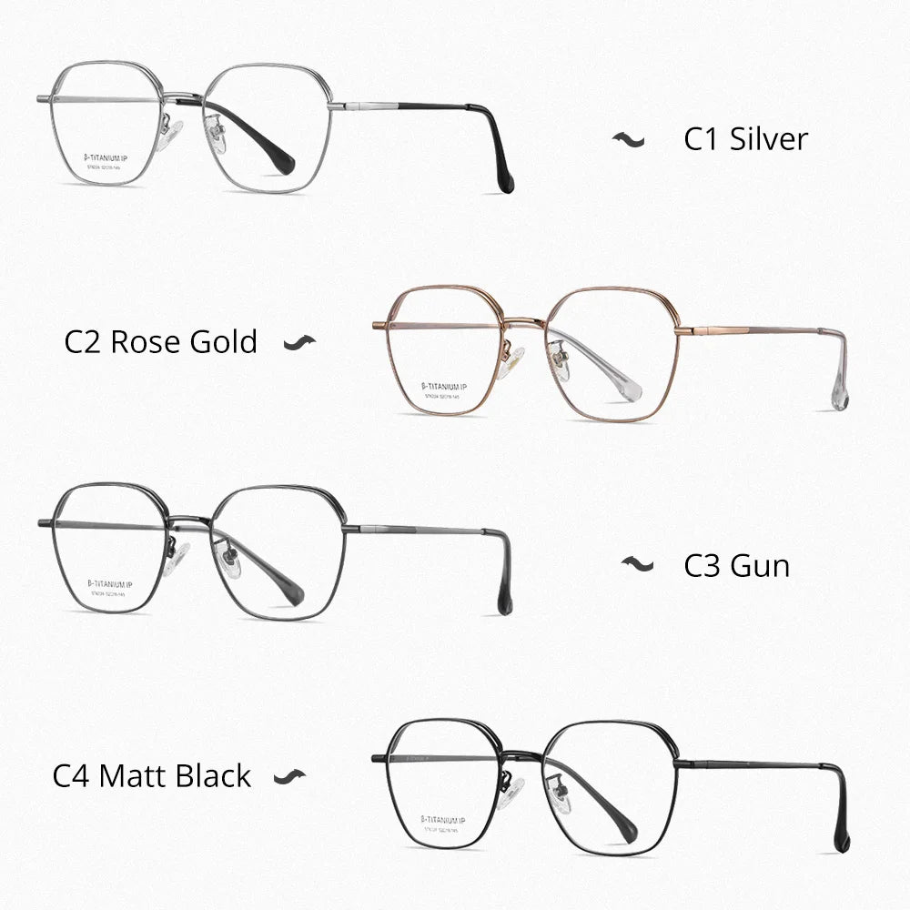 Ralferty Unisex Full Rim Polygon Titanium Eyeglasses R6224 Full Rim Ralferty