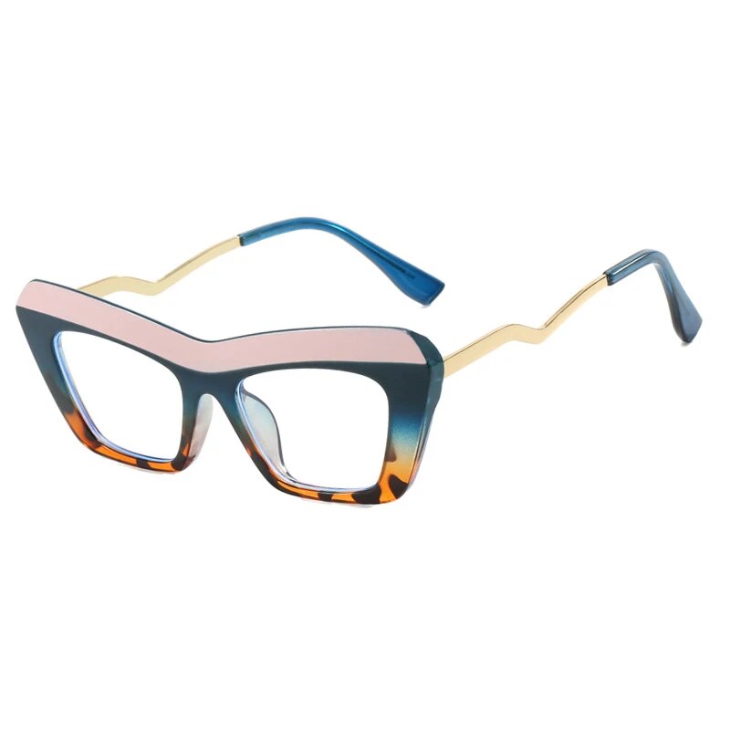 CCSpace Unisex Full Rim Square Cat Eye Tr 90 Titanium Eyeglasses 57011 Full Rim CCspace C7PinkBlue  