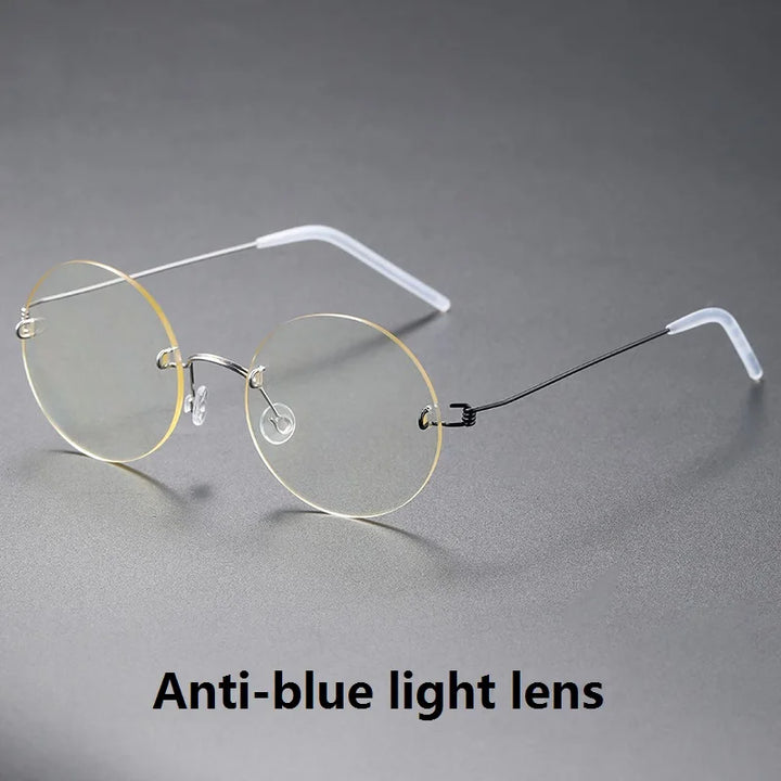 Aimee Women's Rimless Round Screwless Titanium Eyeglasses 41356