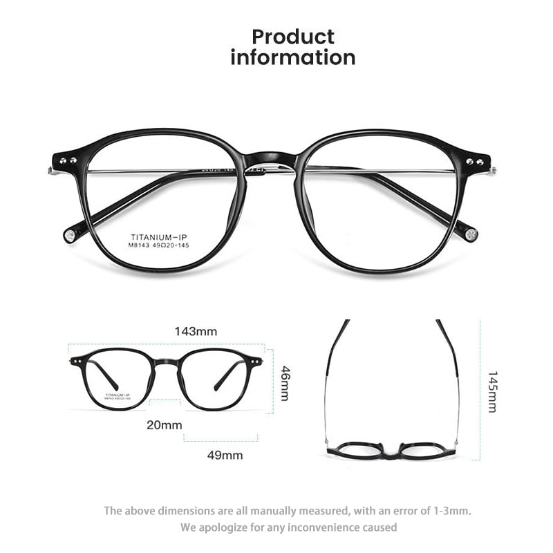 Yimaruili Unisex Full Rim Square Tr 90 Titanium Eyeglasses M8143 Full Rim Yimaruili Eyeglasses