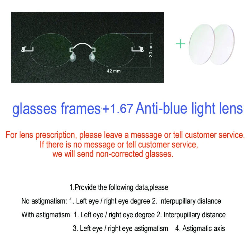 Yujo Unisex Rimless Oval Stainless Steel Custom Eyeglasses Y4233 Rimless Yujo C3 CHINA