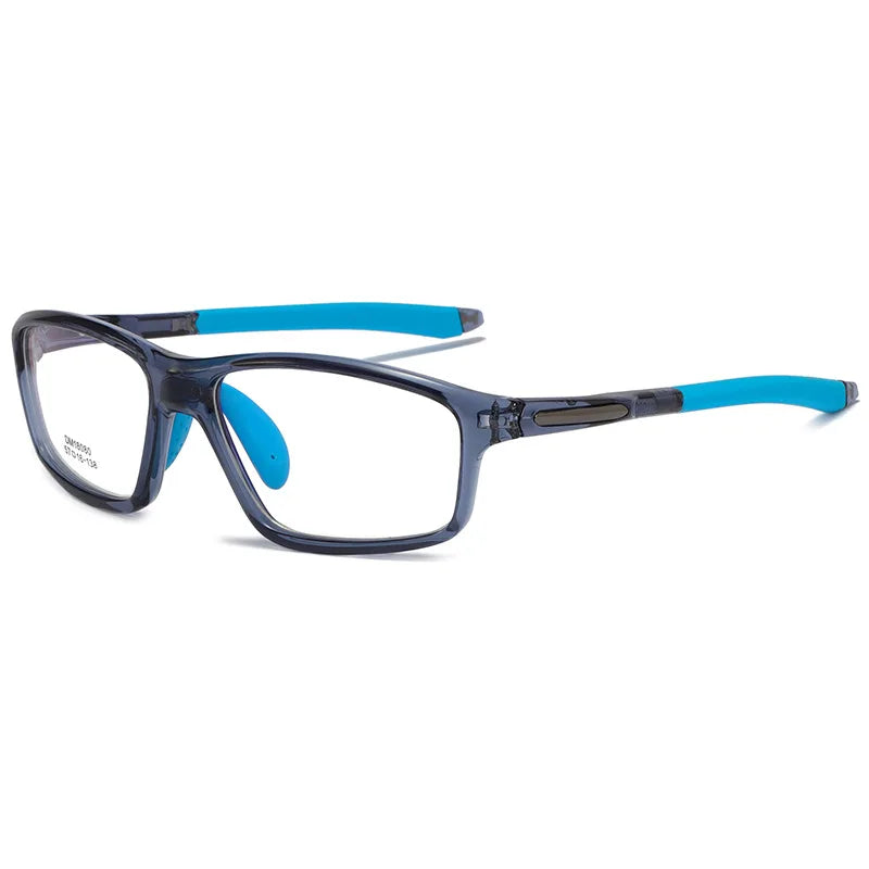 Hdcrafter Men's Full Rim Square Tr 90 Acetate  Sports Eyeglasses 18080 Full Rim Hdcrafter Eyeglasses Blue