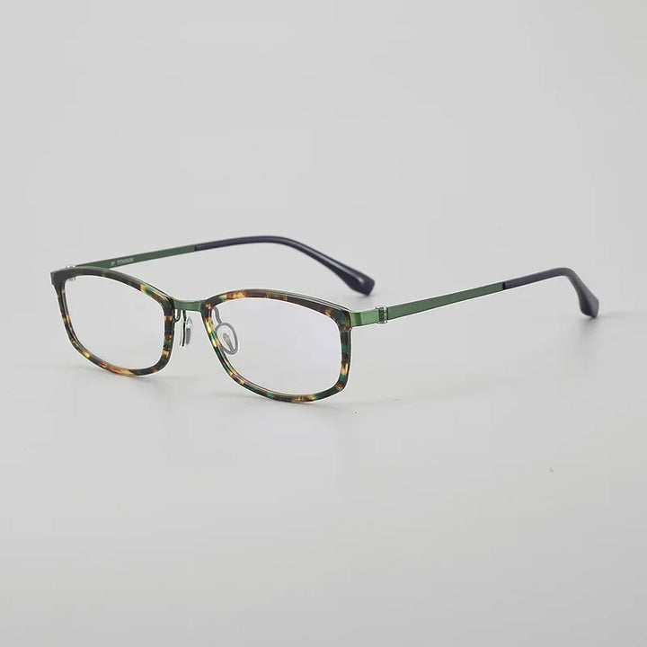 Hewei Women's Full Rim Oval Square Titanium Acetate Eyeglasses 842003 Full Rim Hewei C6 CHINA