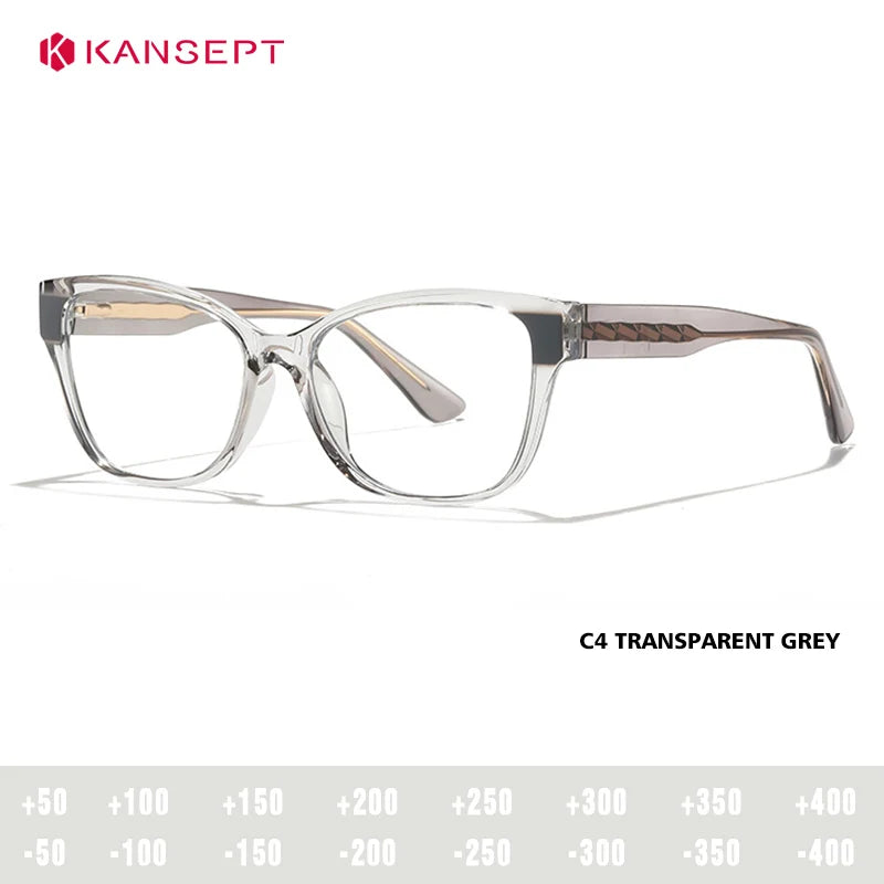 Kansept Women's Full Rim Square Tr 90 Alloy Reading Glasses 27028