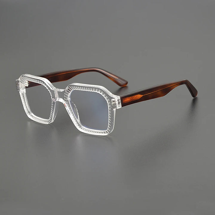 Nobler Unisex Full Rim Flat Top Square Thick Acetate Eyeglasses T067 Full Rim Nobler C3