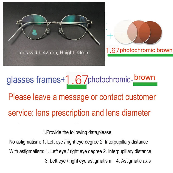 Yujo Unisex Full Rim Oval Round Steel Custom Eyeglasses 61457