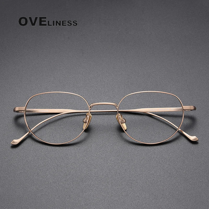 Oveliness Unisex Full Rim Oval Titanium Eyeglasses 0100 Full Rim Oveliness