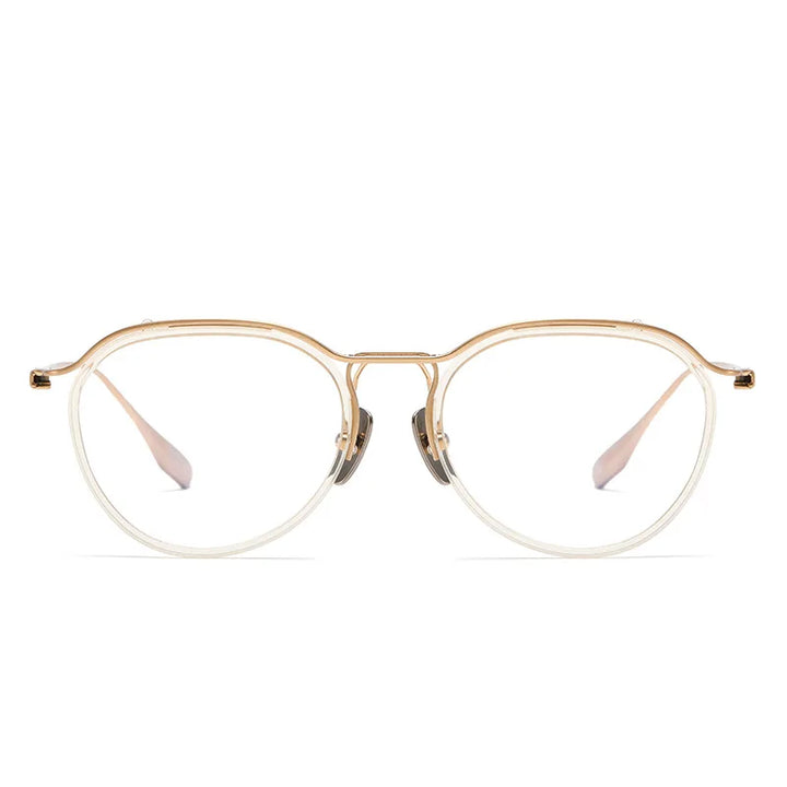 Aimee Unisex Semi Rim Brow Line Oval Titanium Acetate Eyeglasses 4131 Semi Rim Aimee