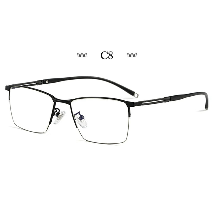 Hotochki Unisex Semi Rim Square Titanium Eyeglasses 860247