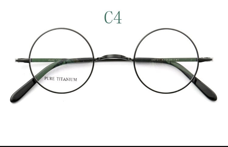 Yujo Unisex Full Rim 42 mm Round Titanium Eyeglasses Full Rim Yujo C4 China