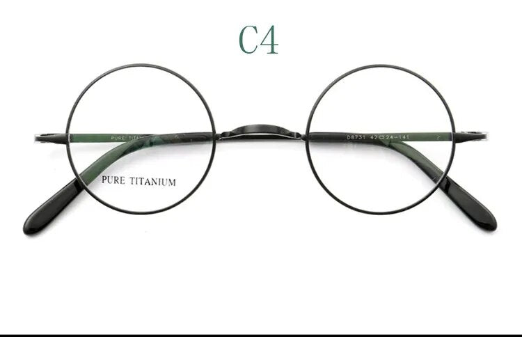 Yujo Unisex Full Rim Small Round Titanium 42mm Eyeglasses Full Rim Yujo C4 China