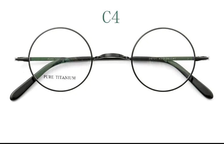Yujo Unisex Full Rim Small Round Titanium 42mm Eyeglasses Full Rim Yujo C4 China