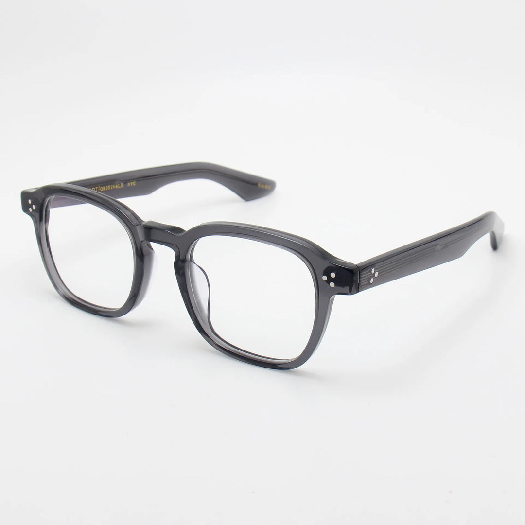 Black Mask Unisex Full Rim Square Thick Acetate Temple Eyeglasses 91147