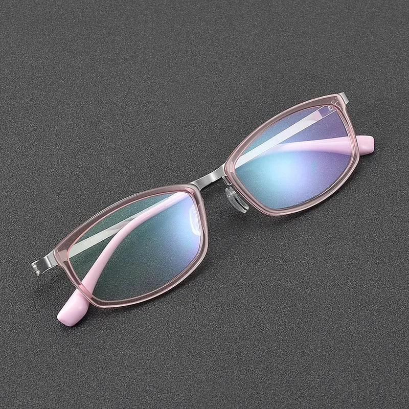 Hewei Women's Full Rim Oval Square Titanium Acetate Eyeglasses 842003 Full Rim Hewei