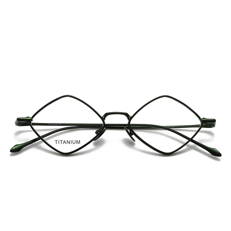 Hewei Unisex Full Rim Diamond Square Titanium Eyeglasses 45039