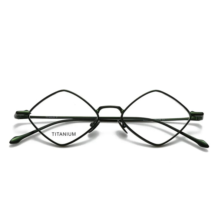 Hewei Unisex Full Rim Diamond Square Titanium Eyeglasses 45039